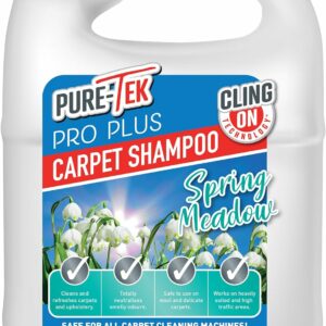Pure Tek Carpet Cleaner Shampoo 2L - Carpet Stain Removers Cleaning Solution with Pet Urine/Odour Eliminator, Detergent Powder/Foam Alternative, Heavy Duty Shampooing Liquid, Works with All Machines