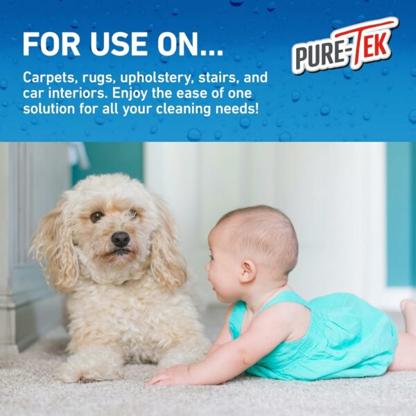 Pure Tek Carpet Cleaner Shampoo 2L - Carpet Stain Removers Cleaning Solution with Pet Urine/Odour Eliminator, Detergent Powder/Foam Alternative, Heavy Duty Shampooing Liquid, Works with All Machines - Image 2
