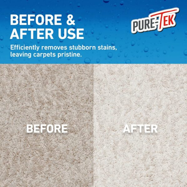 Pure Tek Carpet Cleaner Shampoo 2L - Carpet Stain Removers Cleaning Solution with Pet Urine/Odour Eliminator, Detergent Powder/Foam Alternative, Heavy Duty Shampooing Liquid, Works with All Machines - Image 7