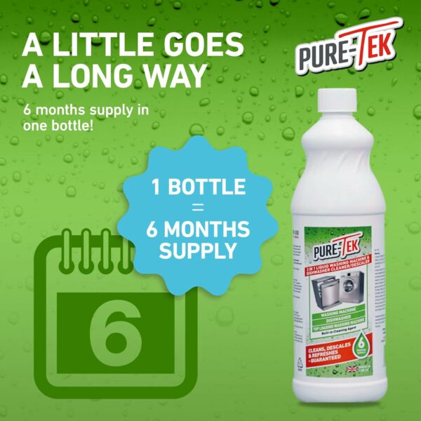 Pure-Tek Washing Machine Cleaner / Descaler/ Fragrance 3in 1 Large 960ml Bottle - Image 3